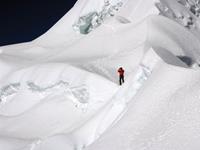 Descending from the summit of Cholatse